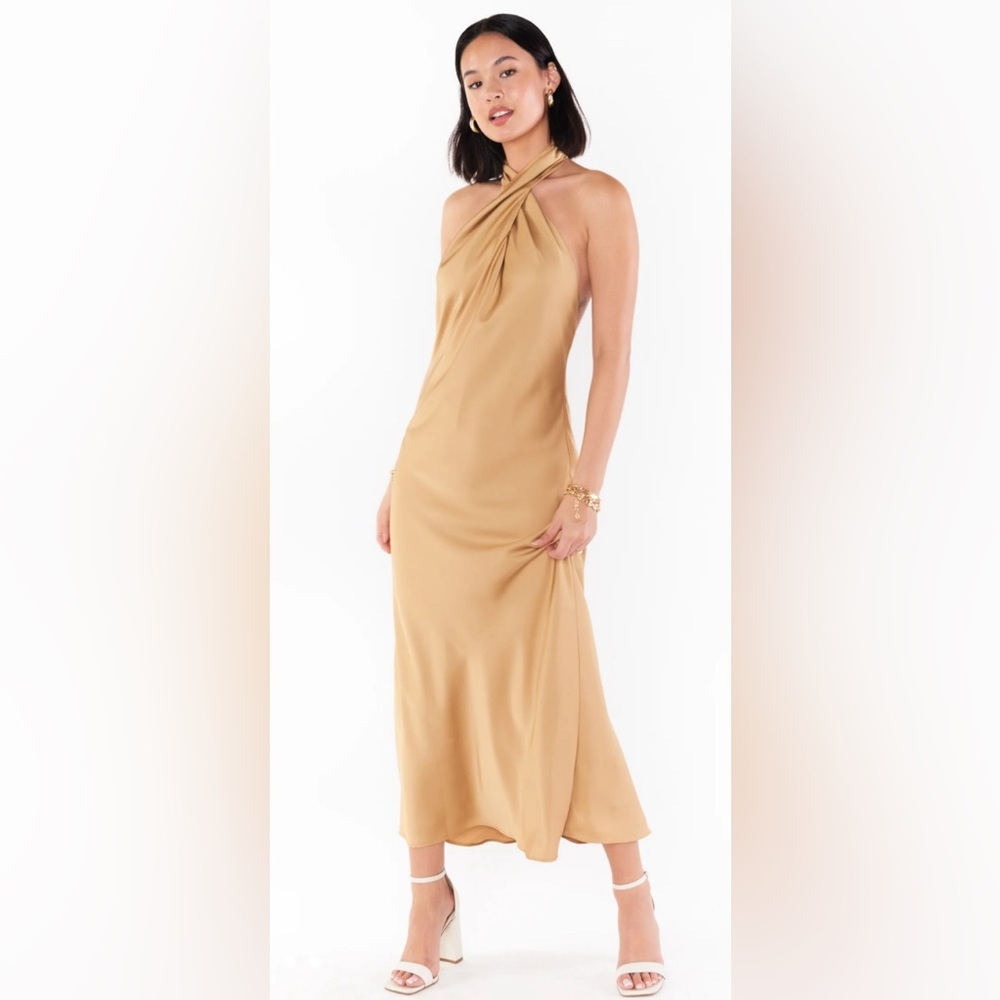 Show Me Your MuMu Chanpagne Midi Dress